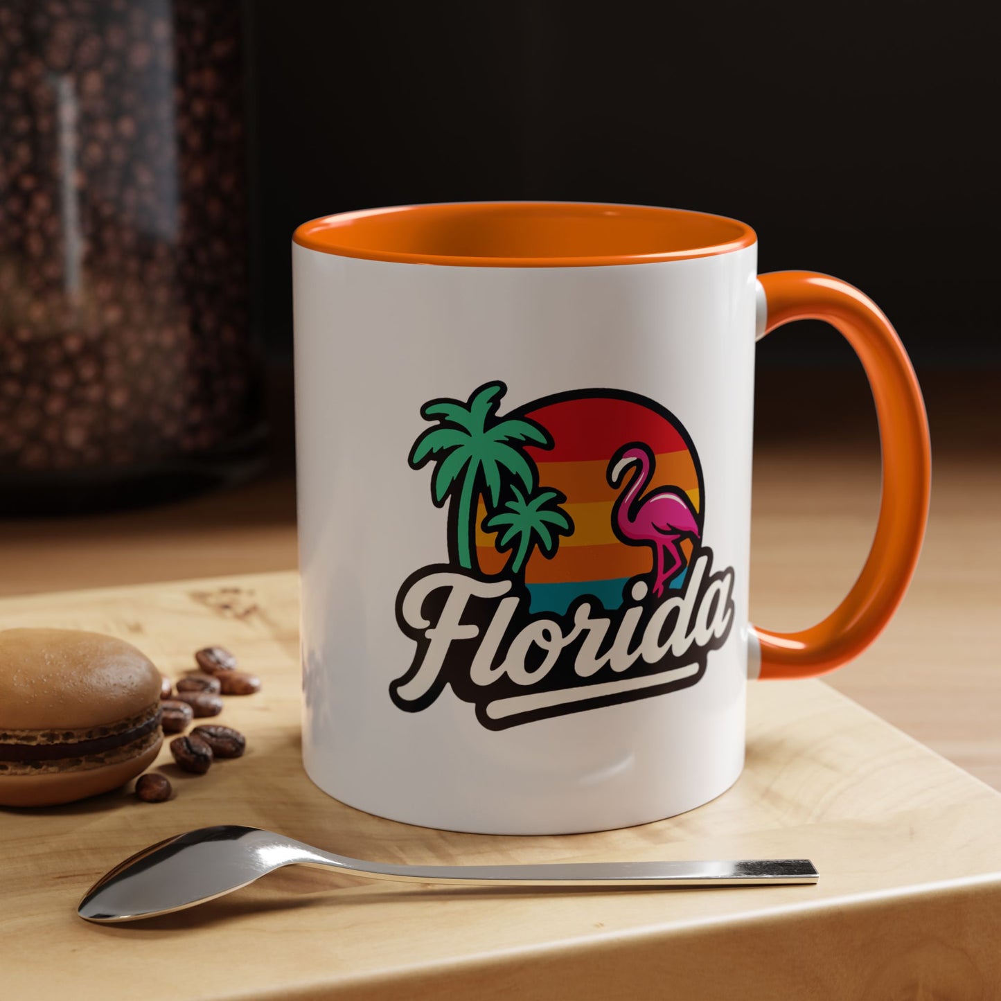 Florida Sunset Palm - Color Accent Mug