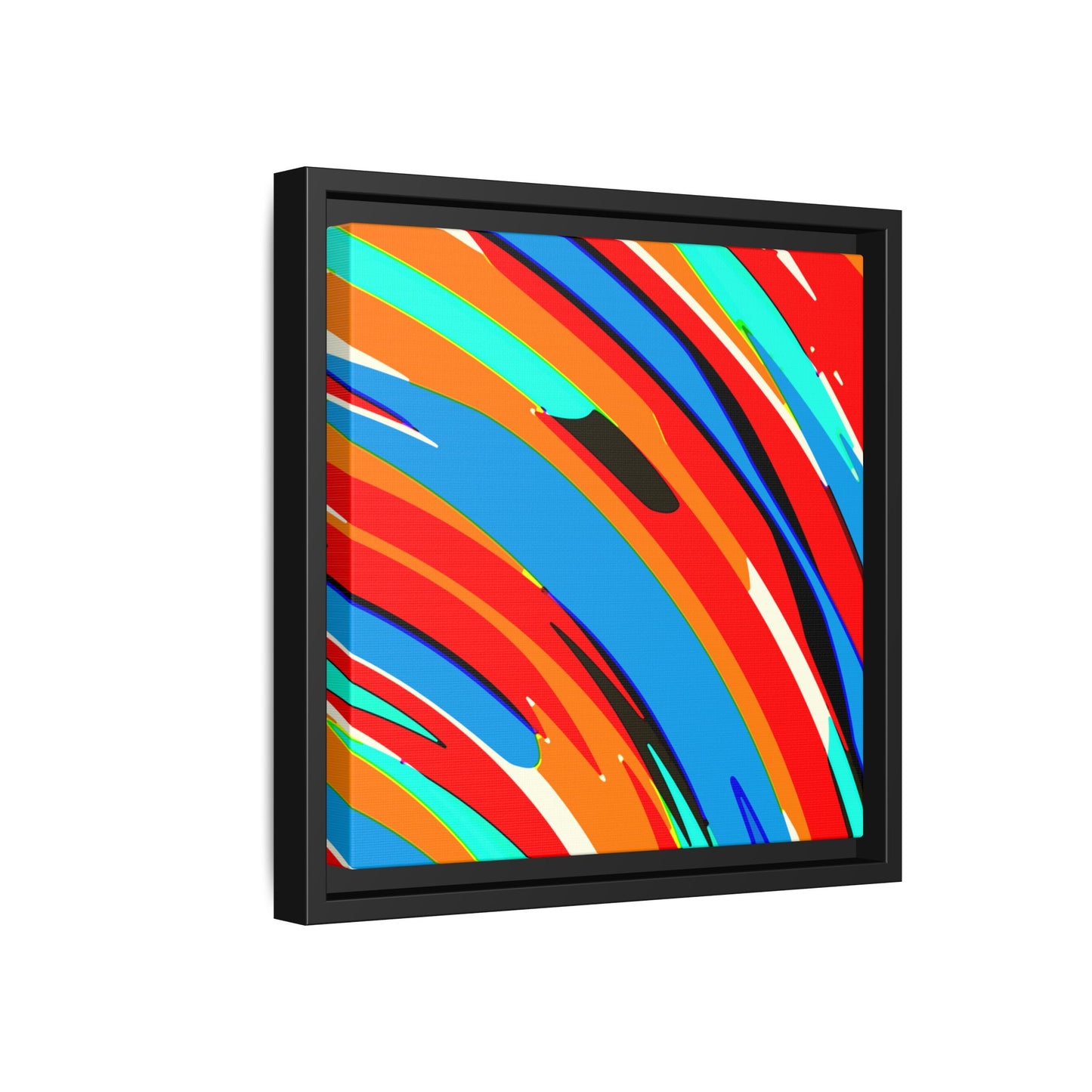 Abstract Rainbow Swirl Arc - Framed Canvas
