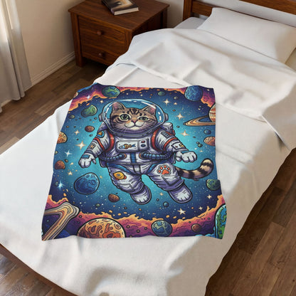 Astronaut Cat - Plush Blanket