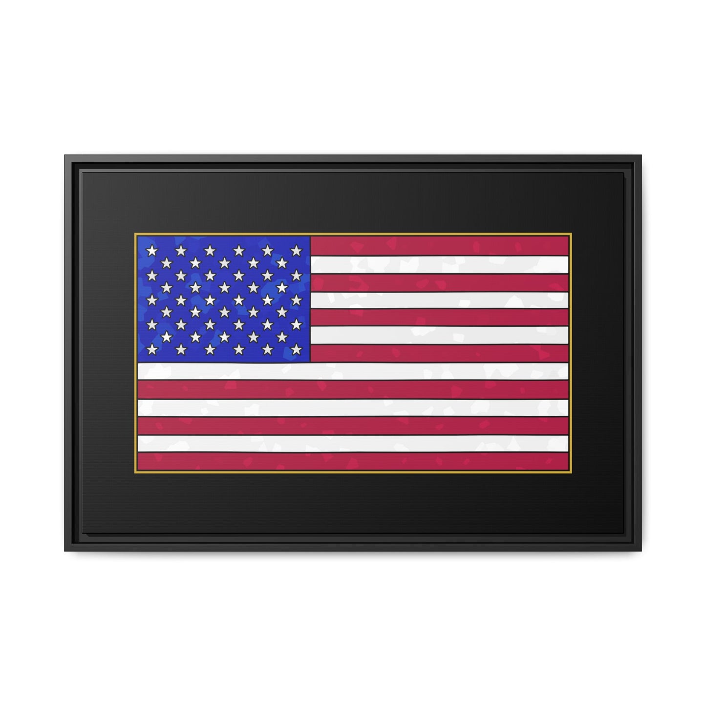 New Glory American Flag (Gold Edge Edition) - Framed Canvas