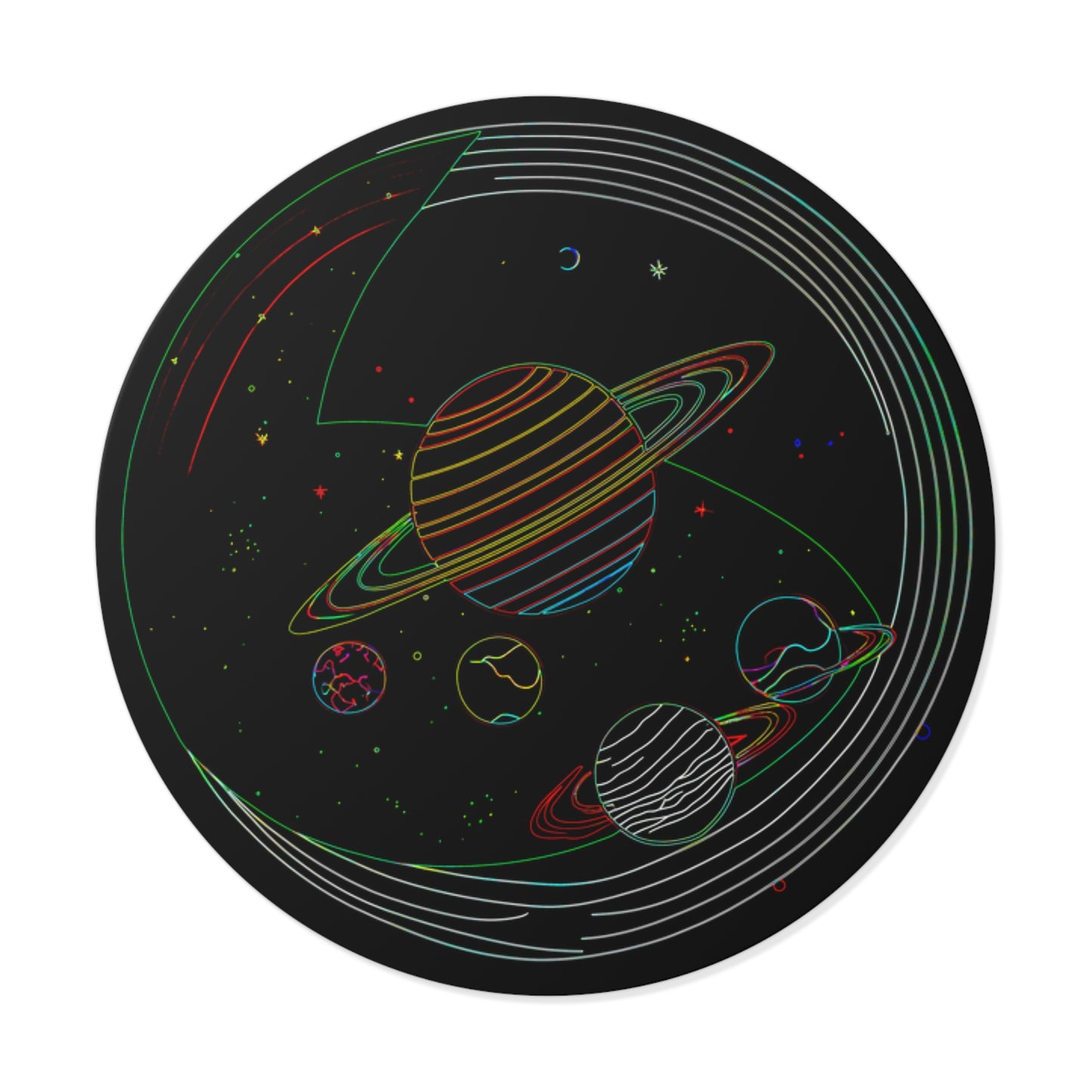 Galactic Round Vinyl Stickers, Space Decor, Laptop Stickers, Cosmic Gift, Astronaut Theme, Unique Space Art