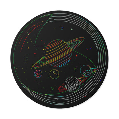 Galactic Round Vinyl Stickers, Space Decor, Laptop Stickers, Cosmic Gift, Astronaut Theme, Unique Space Art