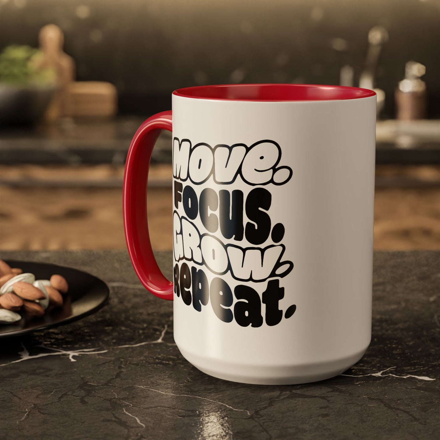 Move. Focus. Grow. Repeat. - Colorful Mug