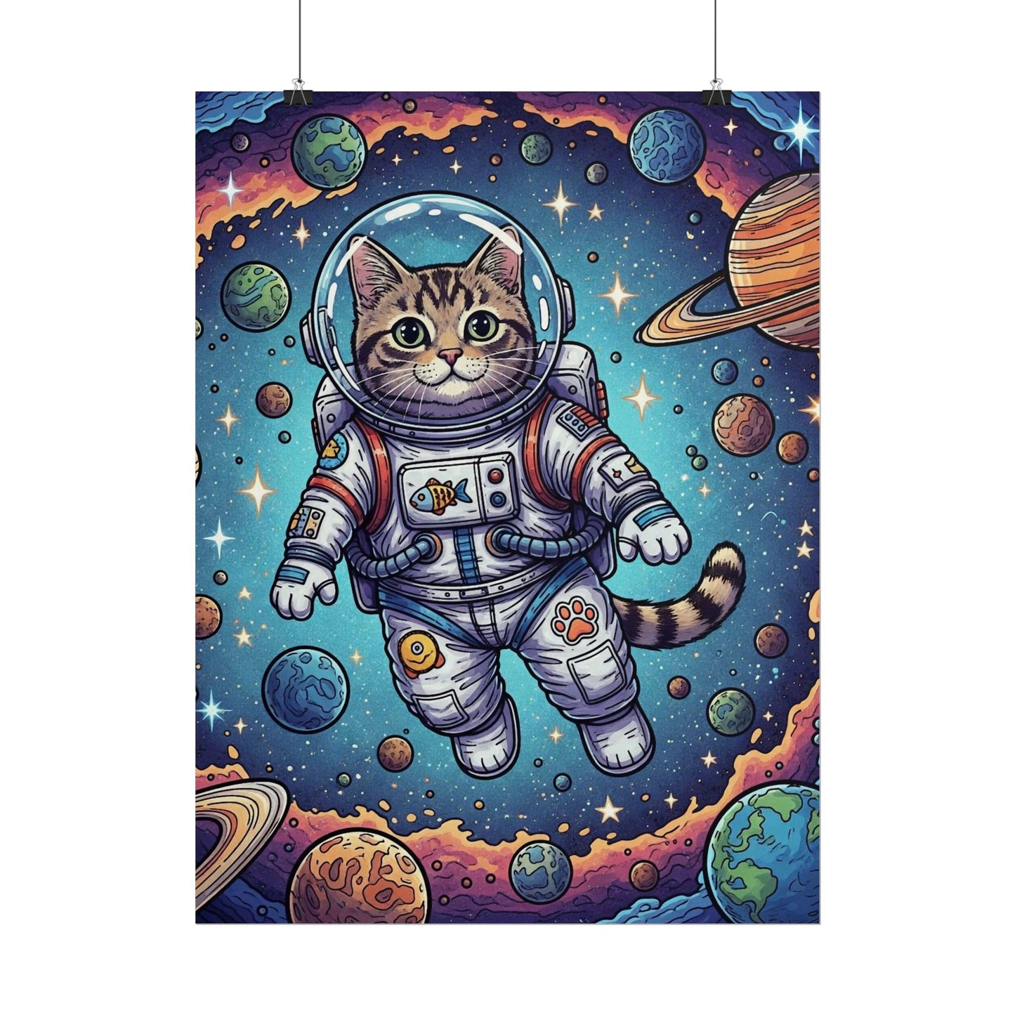 Astronaut Cat - Rolled Poster