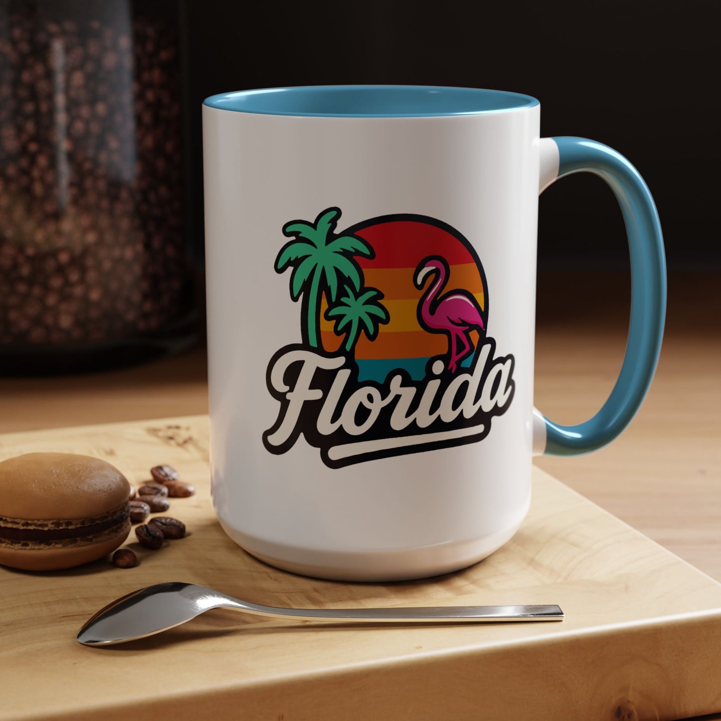 Florida Sunset Palm - Color Accent Mug