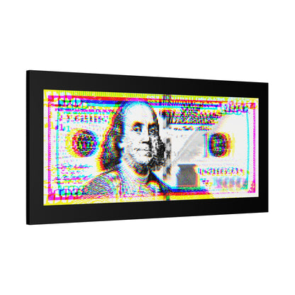 100 Dollars Bill - Neon Color Explosion - Canvas