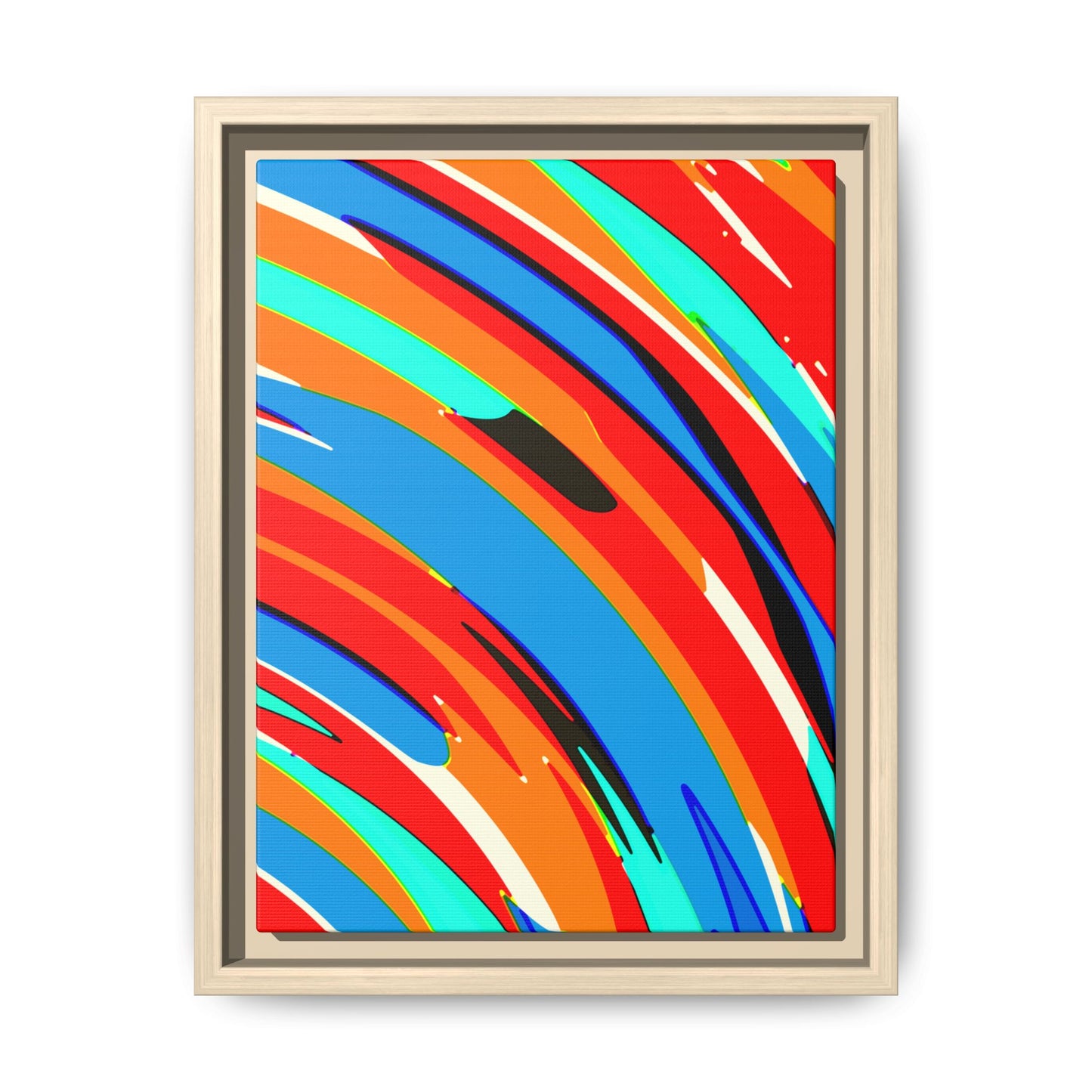 Abstract Rainbow Swirl Arc - Framed Canvas