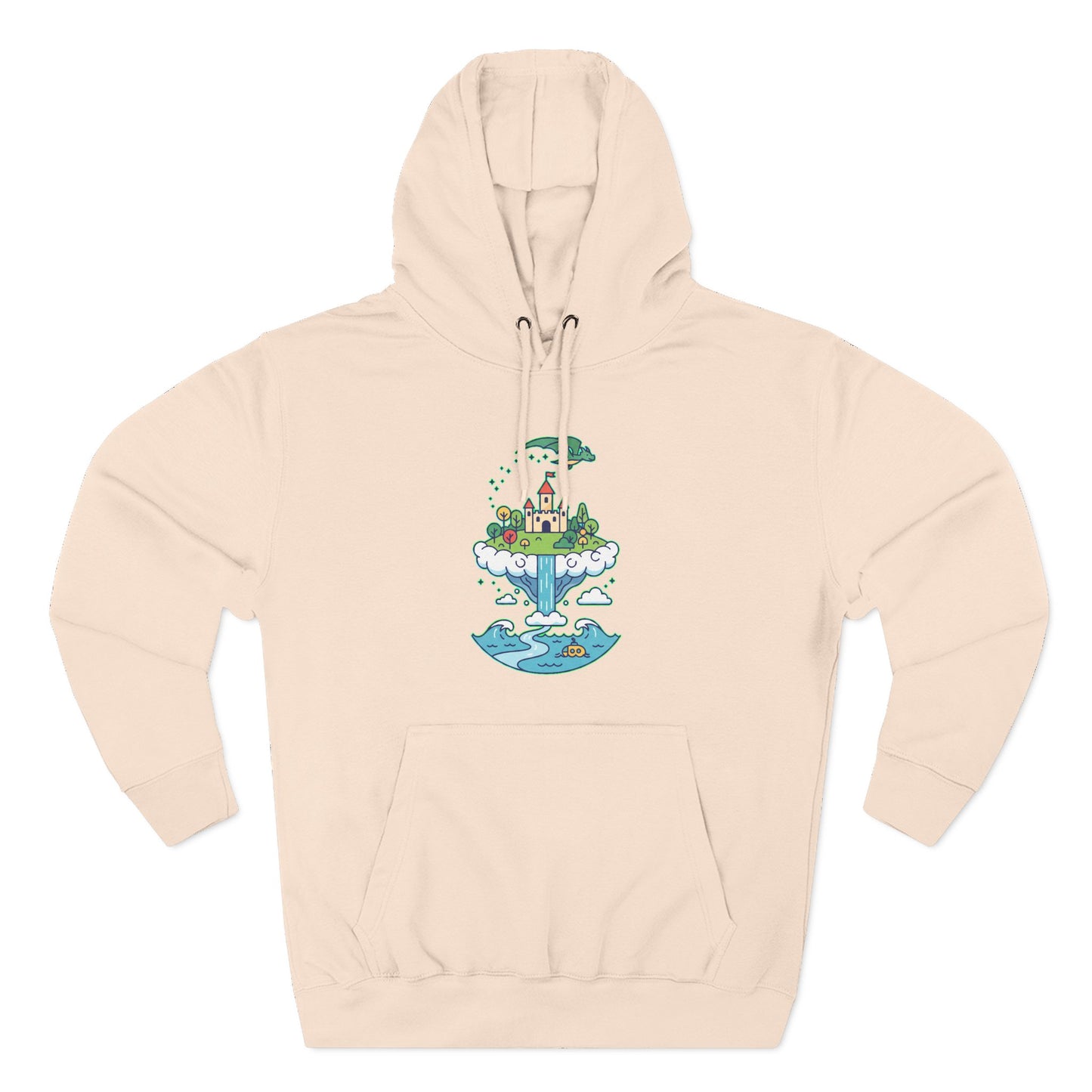 Floating Castle Dragon - Magical Fantasy Island - Hoodie