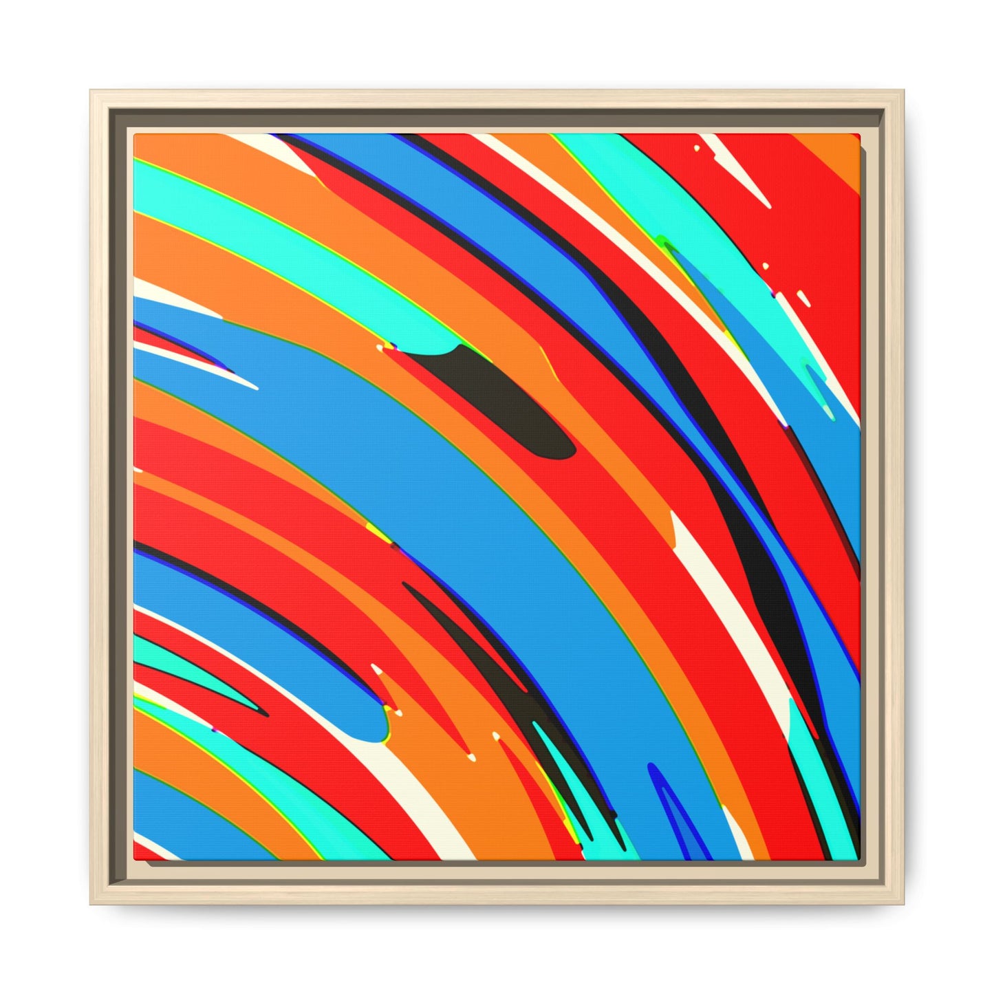 Abstract Rainbow Swirl Arc - Framed Canvas