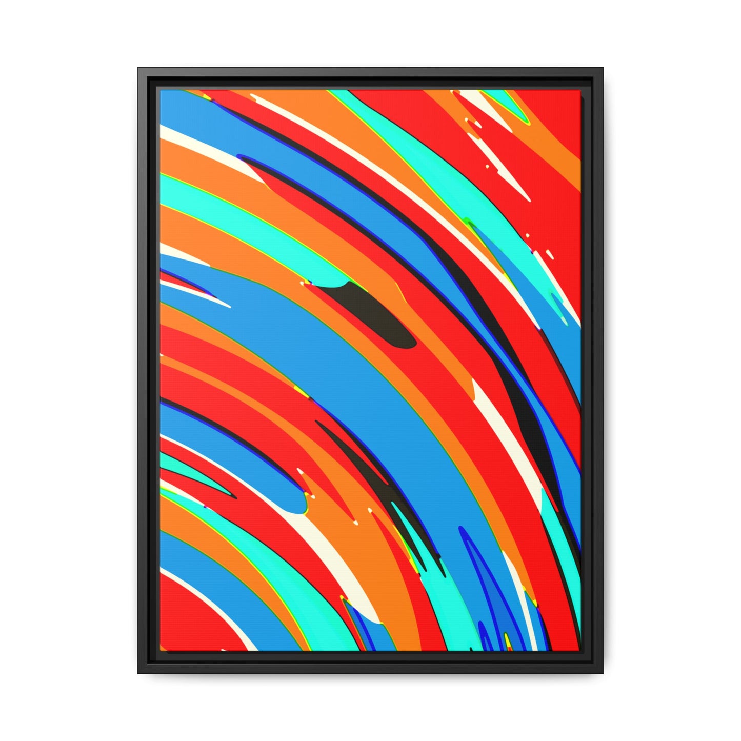 Abstract Rainbow Swirl Arc - Framed Canvas