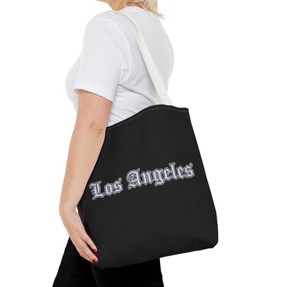 Los Angeles Gothic Tote Bag, Urban Tote, City Lover Bag, Gift for Angelenos, Travel Tote, Fashionable Shopper - Silver Edition