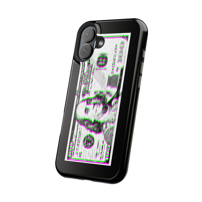 100 Dollars Bill - Green/Magenta Glitch - Magnetic Phone Case