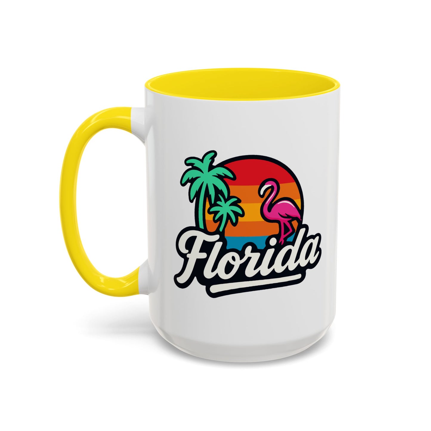Florida Sunset Palm - Color Accent Mug