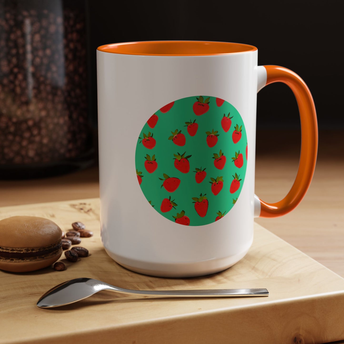 Strawberry Pattern - Color Accent Mug
