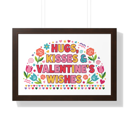 Hugs, Kisses & Valentine's Wishes - Framed Poster