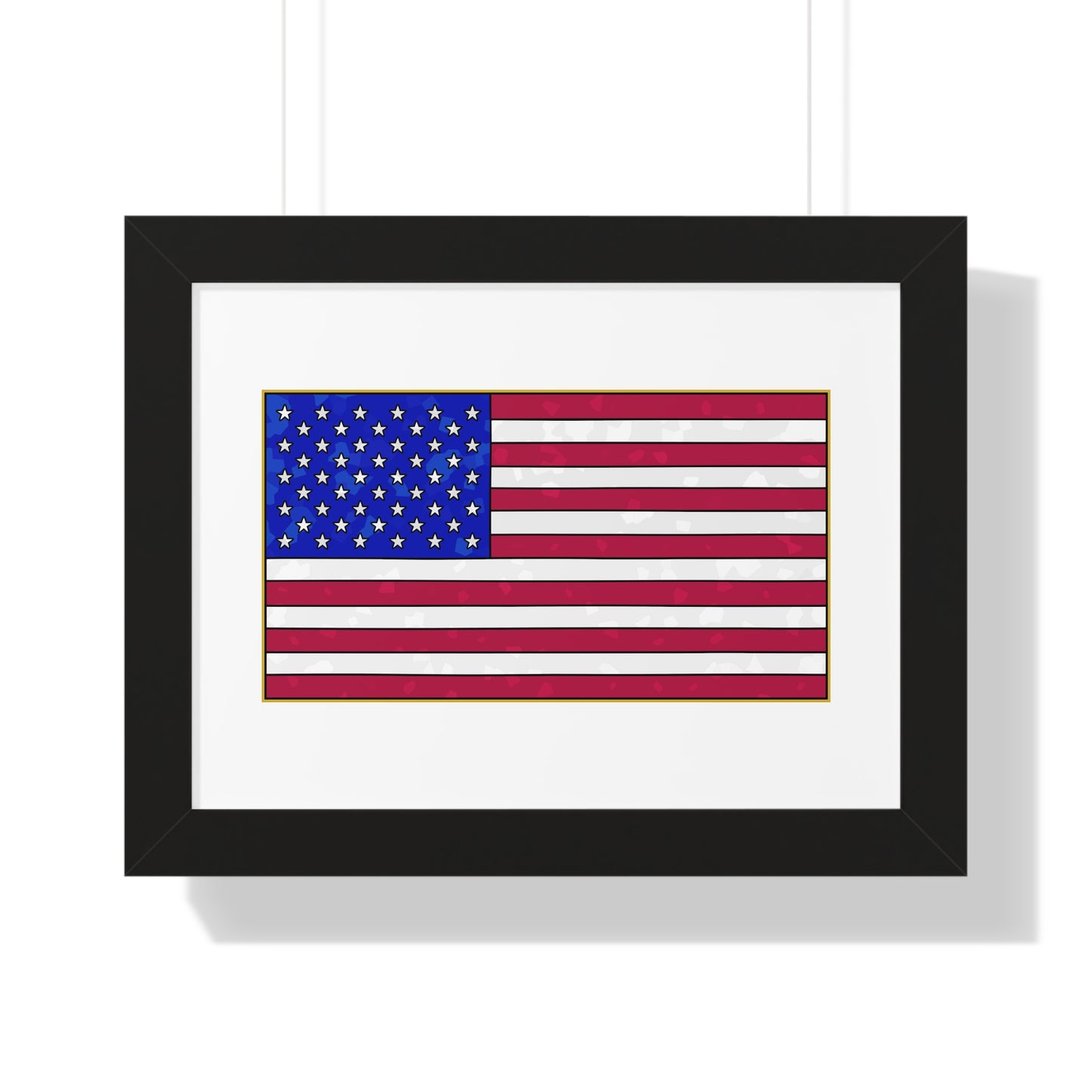 New Glory American Flag (Gold Edge Edition) - Framed Poster