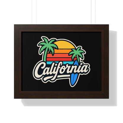 California Surf Vibes - Framed Poster