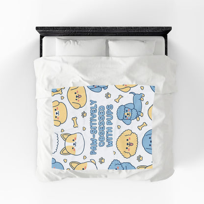 Paw-sitively Obsessed with Pups - Plush Blanket