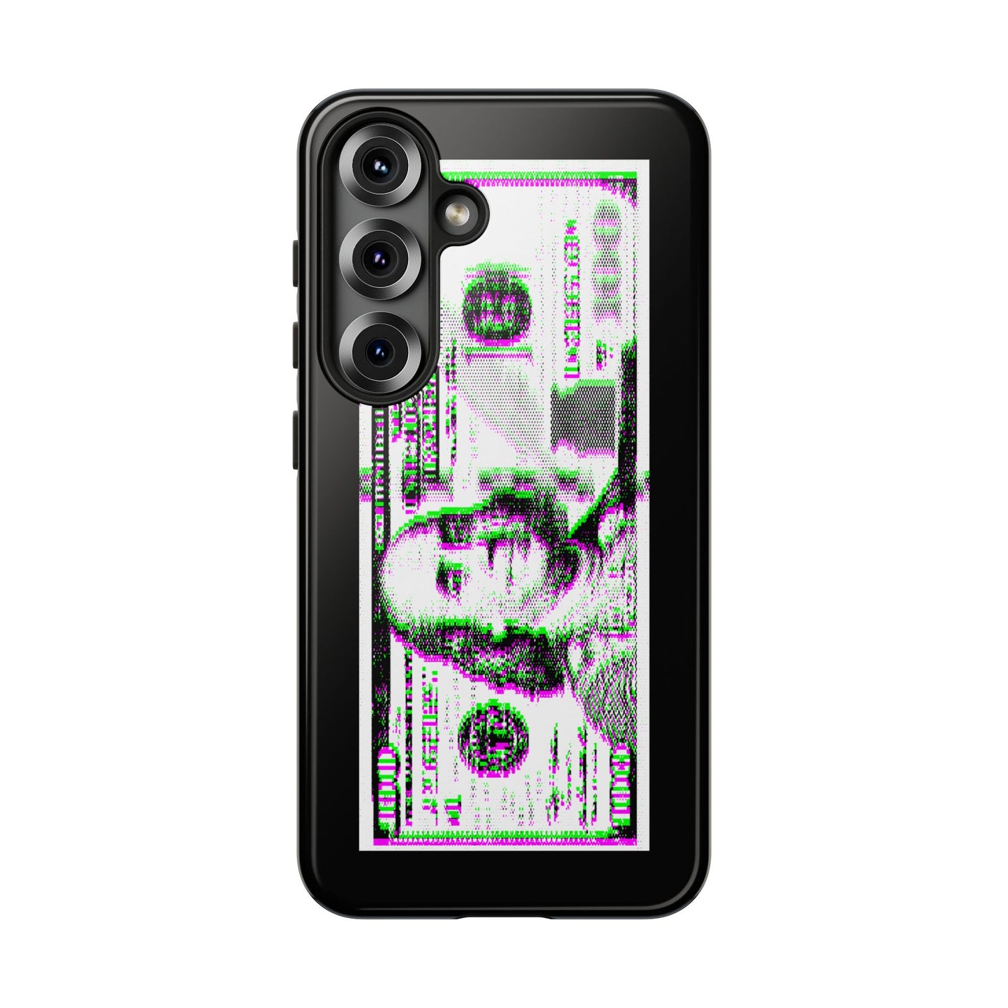 100 Dollars Bill - Green/Magenta Glitch - Phone Case