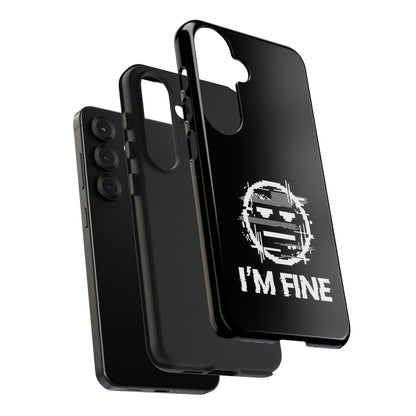 I’m Fine Glitched Smiley - Phone Case