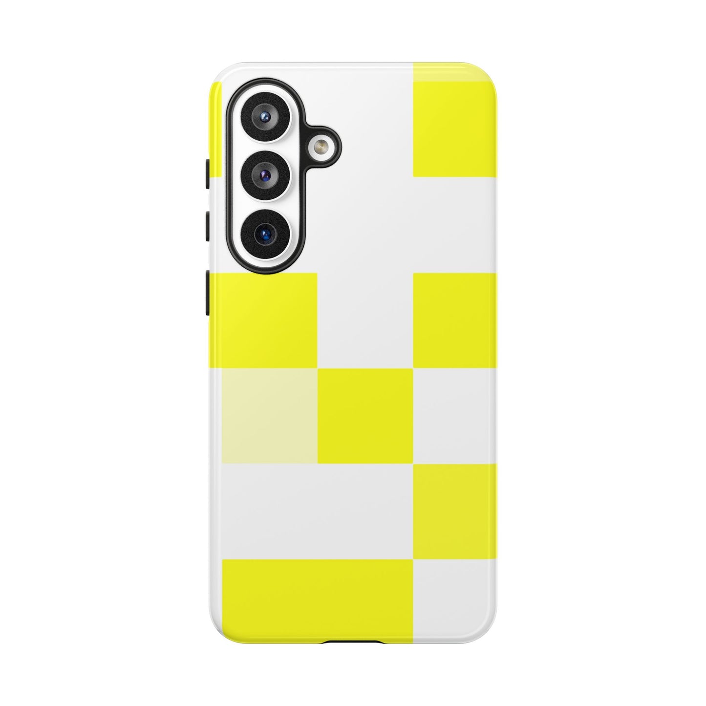 Yellow Pixel Grid - Phone Case