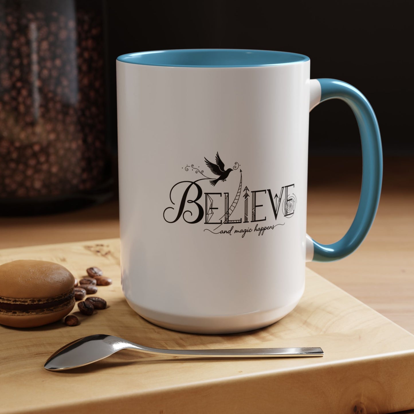 Believe and Magic Happens - Color Accent Mug