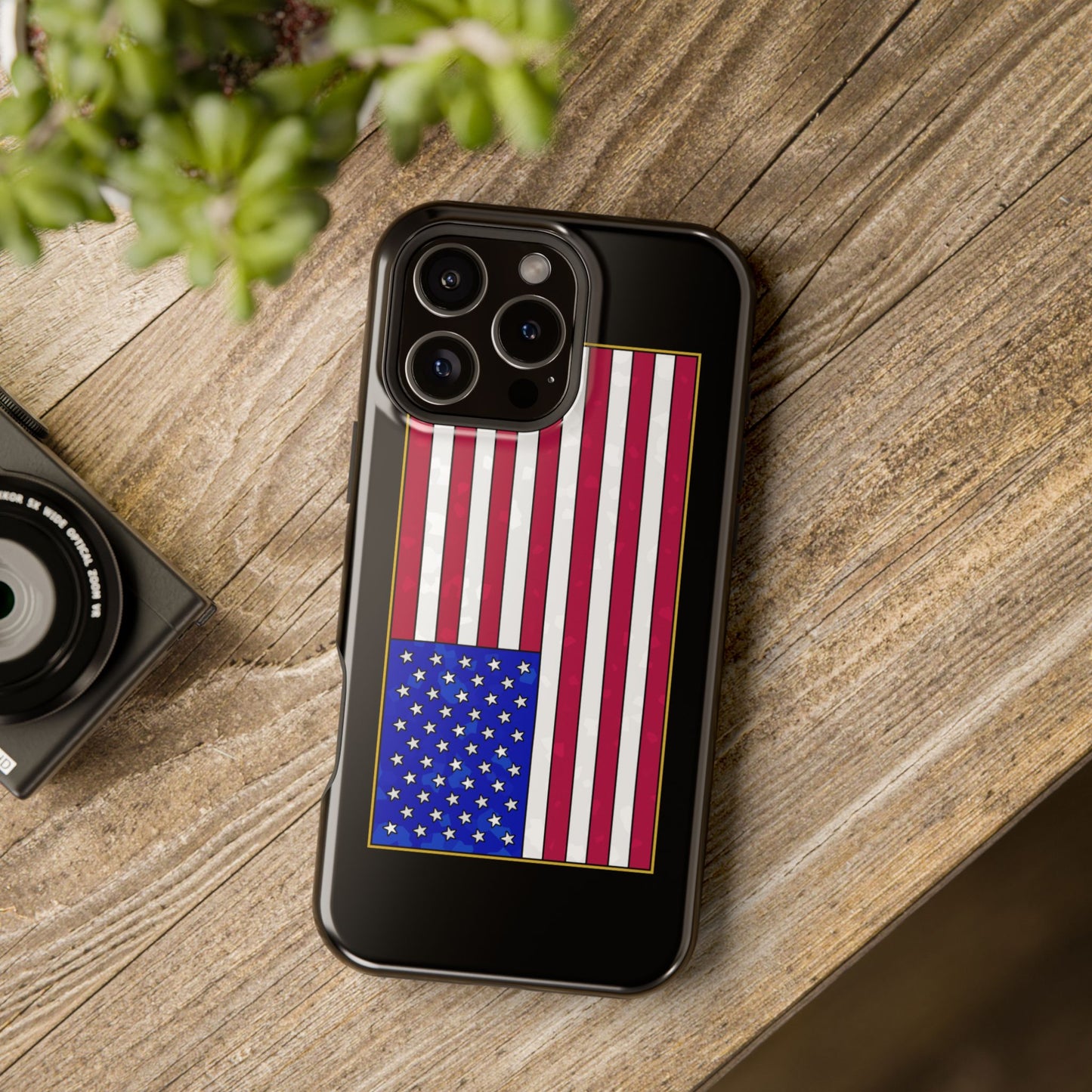 New Glory American Flag (Gold Edge Edition) - Magnetic Phone Case
