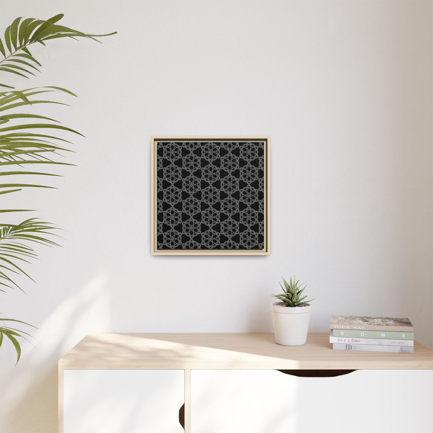 Geometric Sacred Flower - Framed Canvas