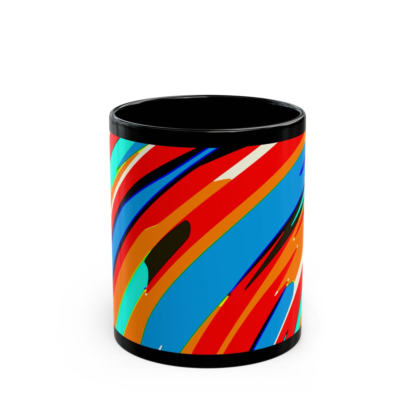 Abstract Rainbow Swirl Arc - Black Mug