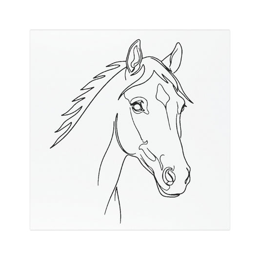 Horse Portrait Sketch - Car Magnet