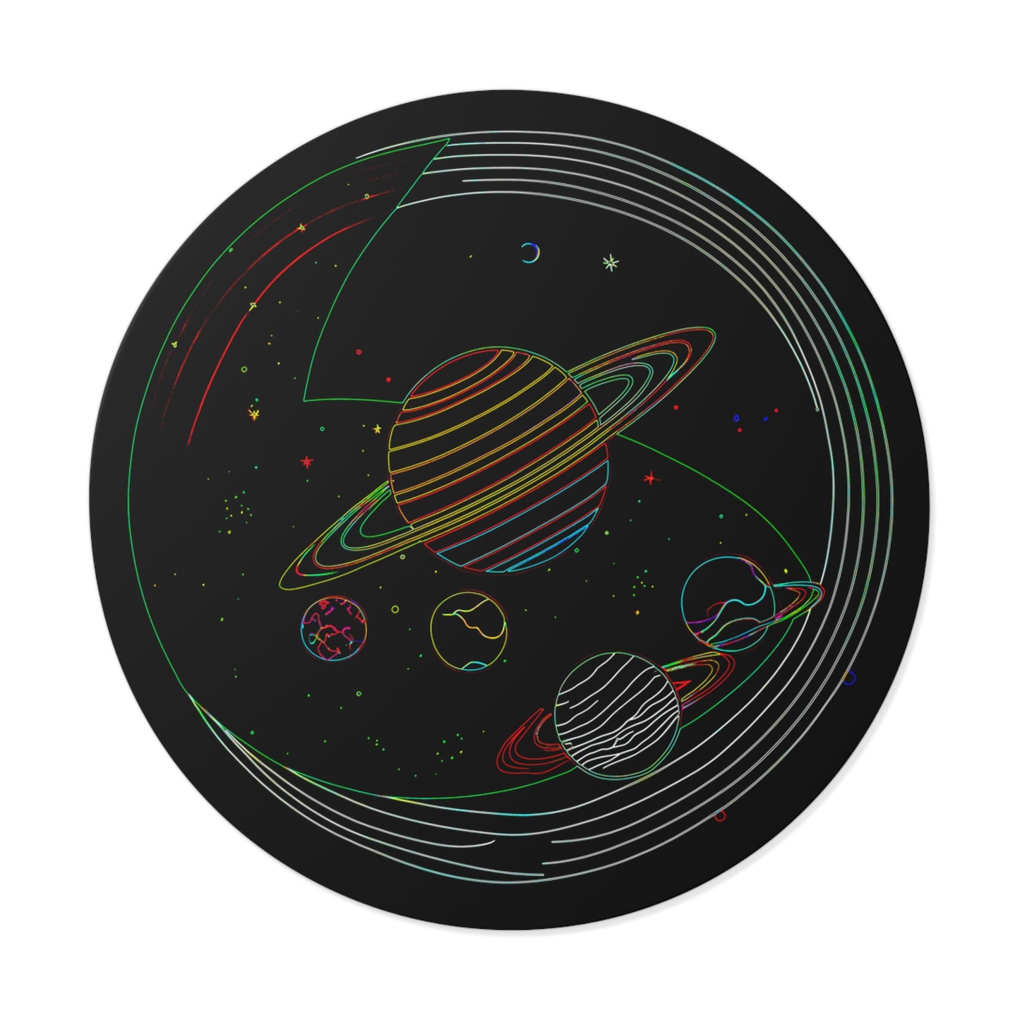 Galactic Round Vinyl Stickers, Space Decor, Laptop Stickers, Cosmic Gift, Astronaut Theme, Unique Space Art