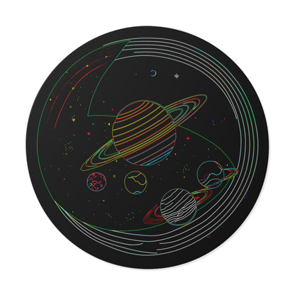 Galactic Round Vinyl Stickers, Space Decor, Laptop Stickers, Cosmic Gift, Astronaut Theme, Unique Space Art