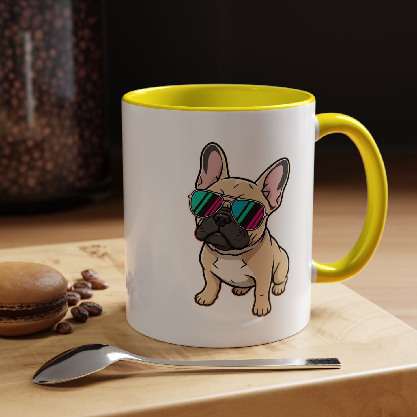 French Bulldog with Sunglasses - Color Accent Mug