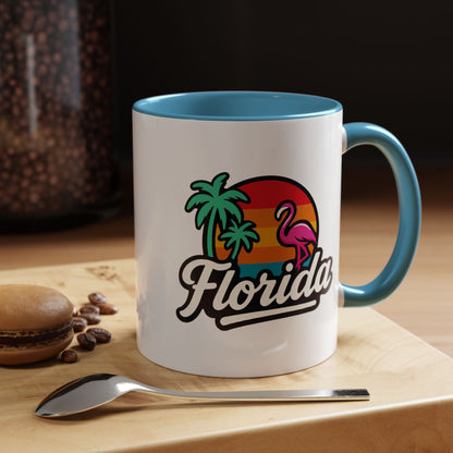 Florida Sunset Palm - Color Accent Mug