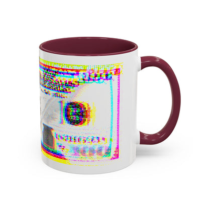 100 Dollars Bill - Neon Color Explosion - Color Accent Mug