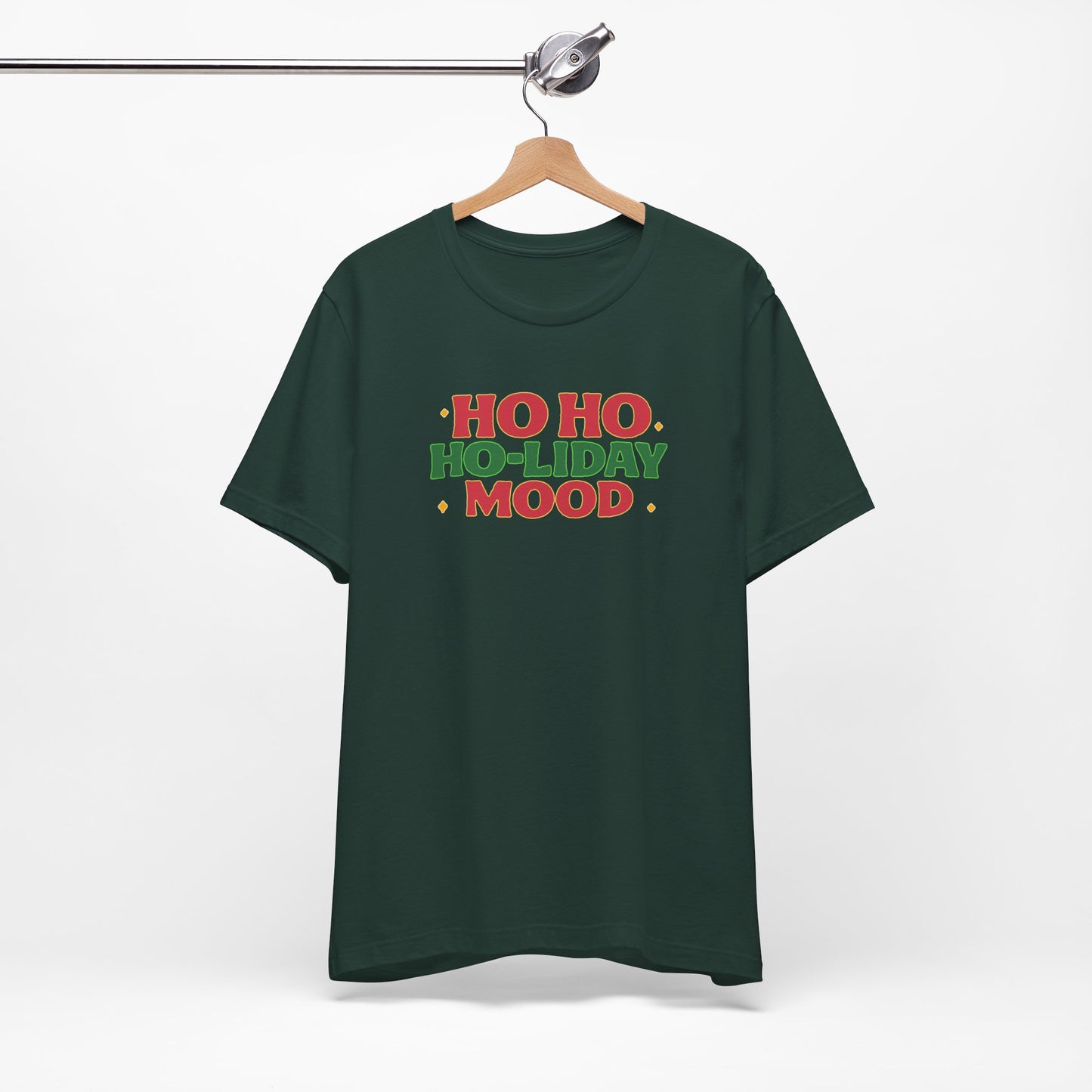 Holiday Mood Unisex T-Shirt, Christmas Tee, Festive Shirt, Gift for Her, Ho Ho Ho Shirt, Casual Wear, Holiday Apparel