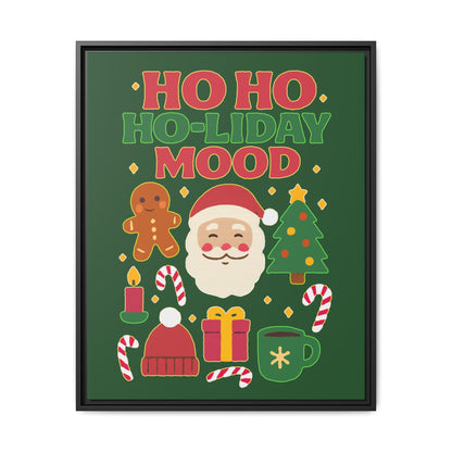 Framed Canvas Art, Festive Holiday, Cheerful Wall Art for Christmas, Santa Decor, Ho Ho Ho Seasonal Gift, Holiday Mood Wall Art