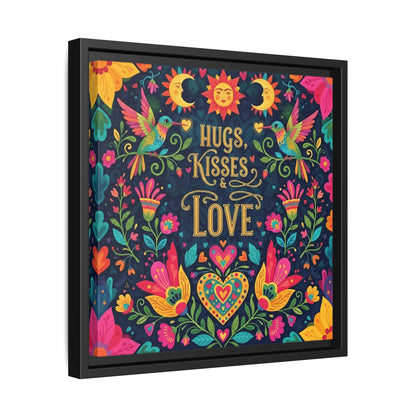 Hugs, Kisses & Love - Framed Canvas