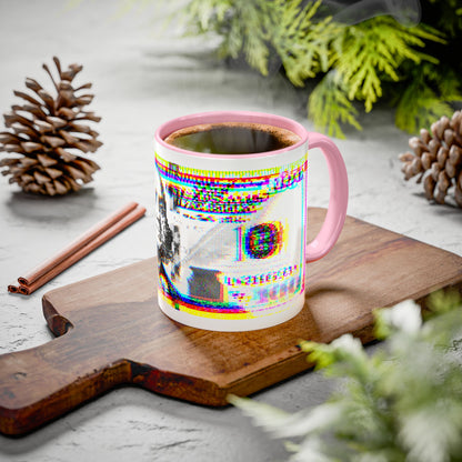 100 Dollars Bill - Neon Color Explosion - Color Accent Mug