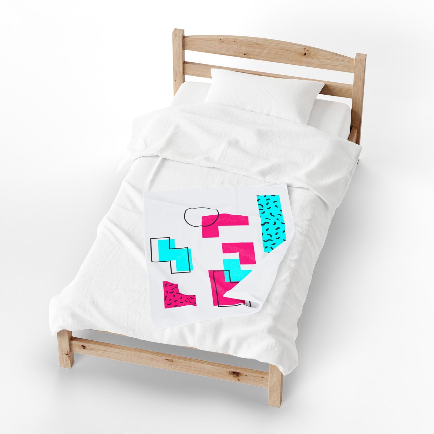 Retro Geometric Vibes - Plush Blanket