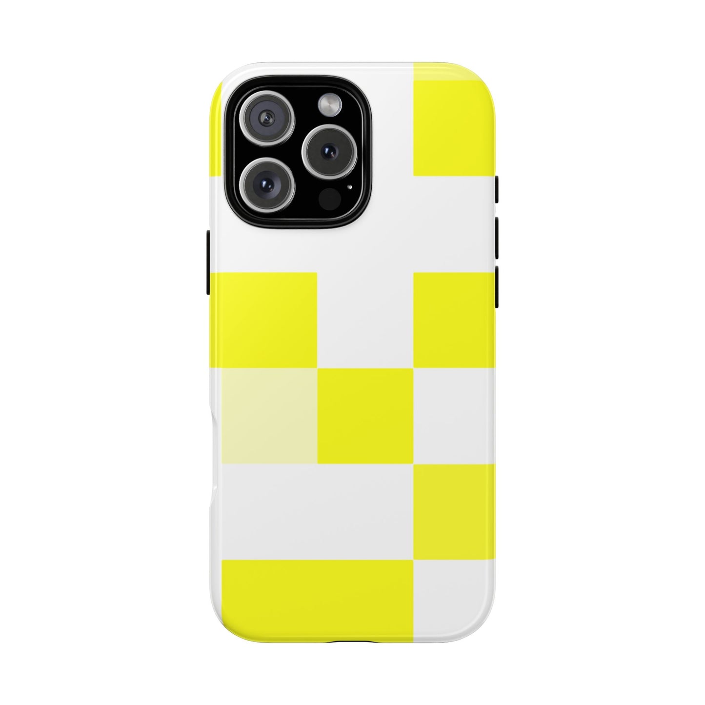 Yellow Pixel Grid - Phone Case