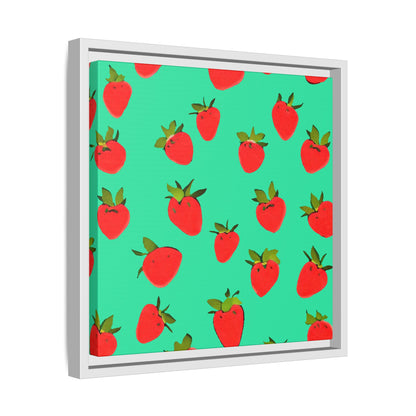 Strawberry Pattern - Framed Canvas