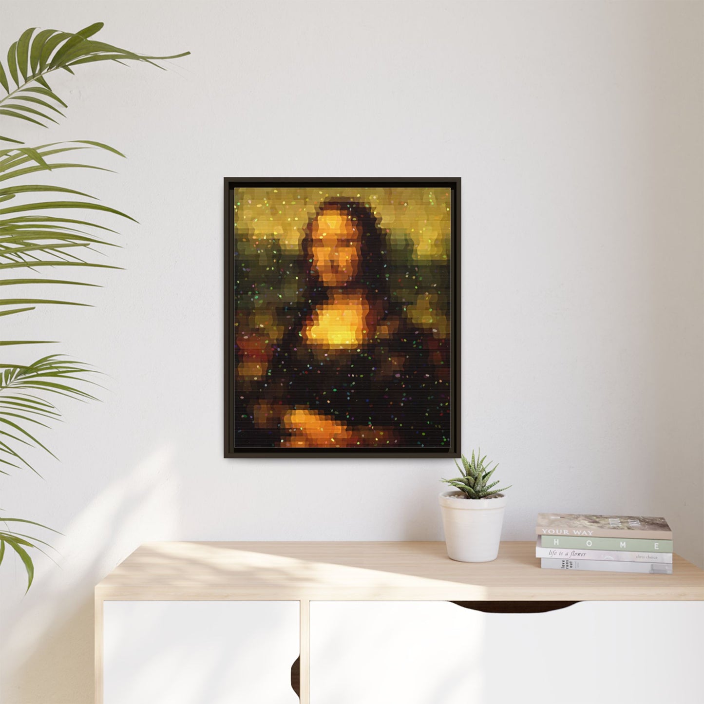 Pixel Muse — Silent Smile - Framed Canvas