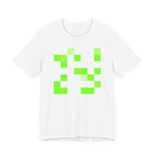 Lime Green Pixel Grid - T-Shirt