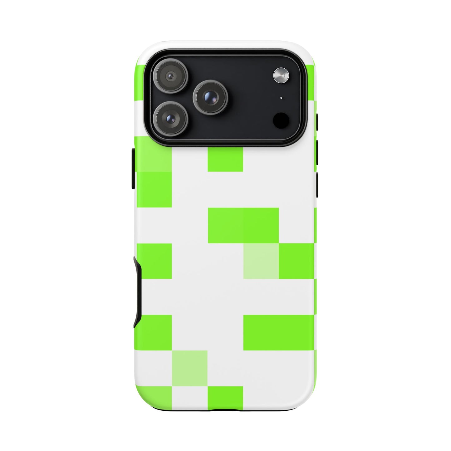 Lime Green Pixel Grid - Phone Case