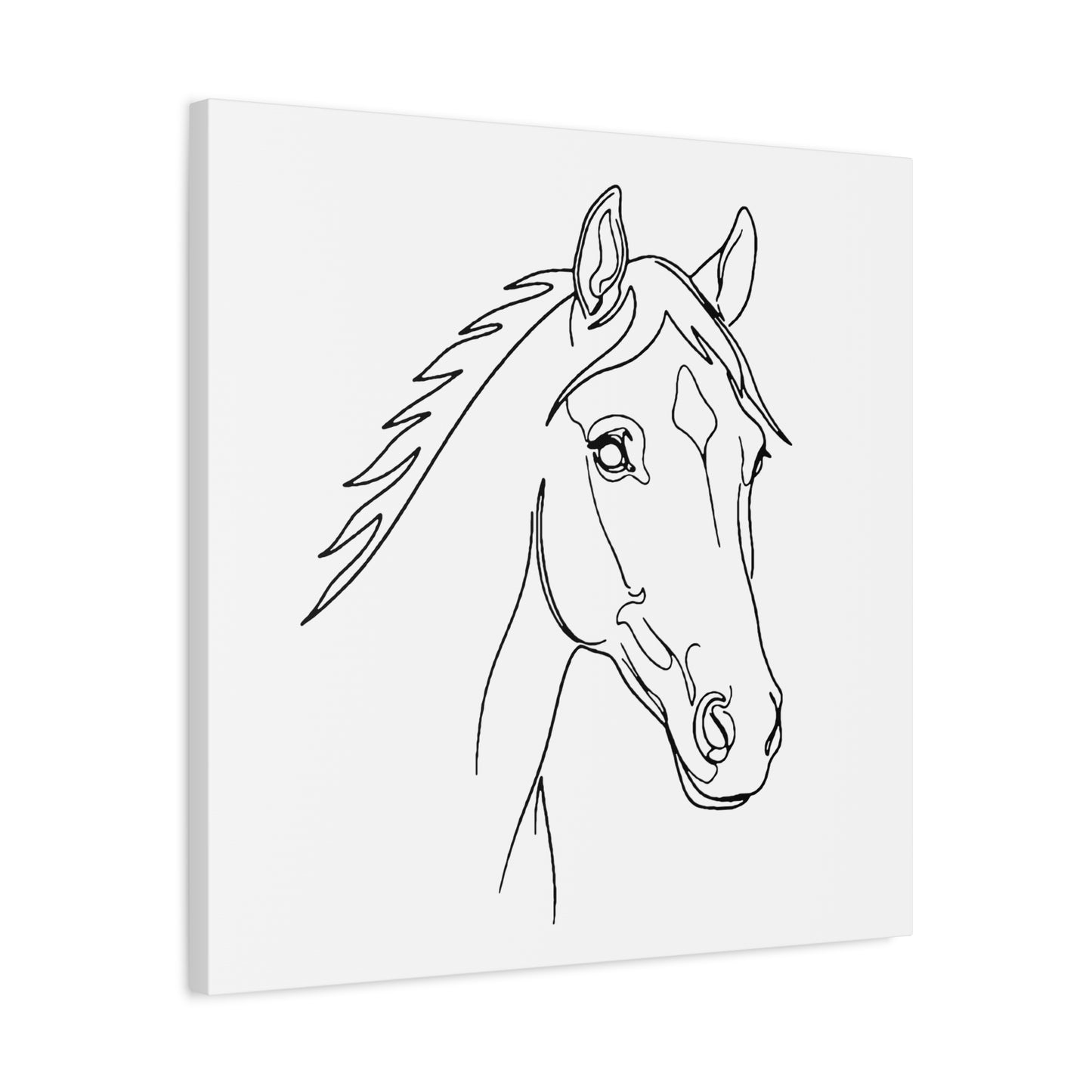 Horse Portrait Sketch - Stretched Canvas