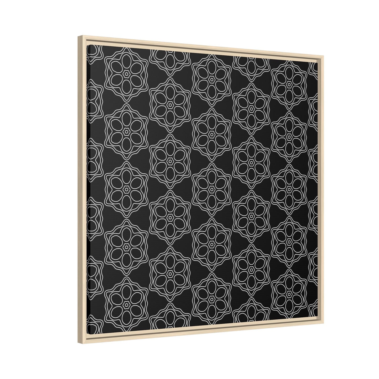 Geometric Sacred Flower - Framed Canvas