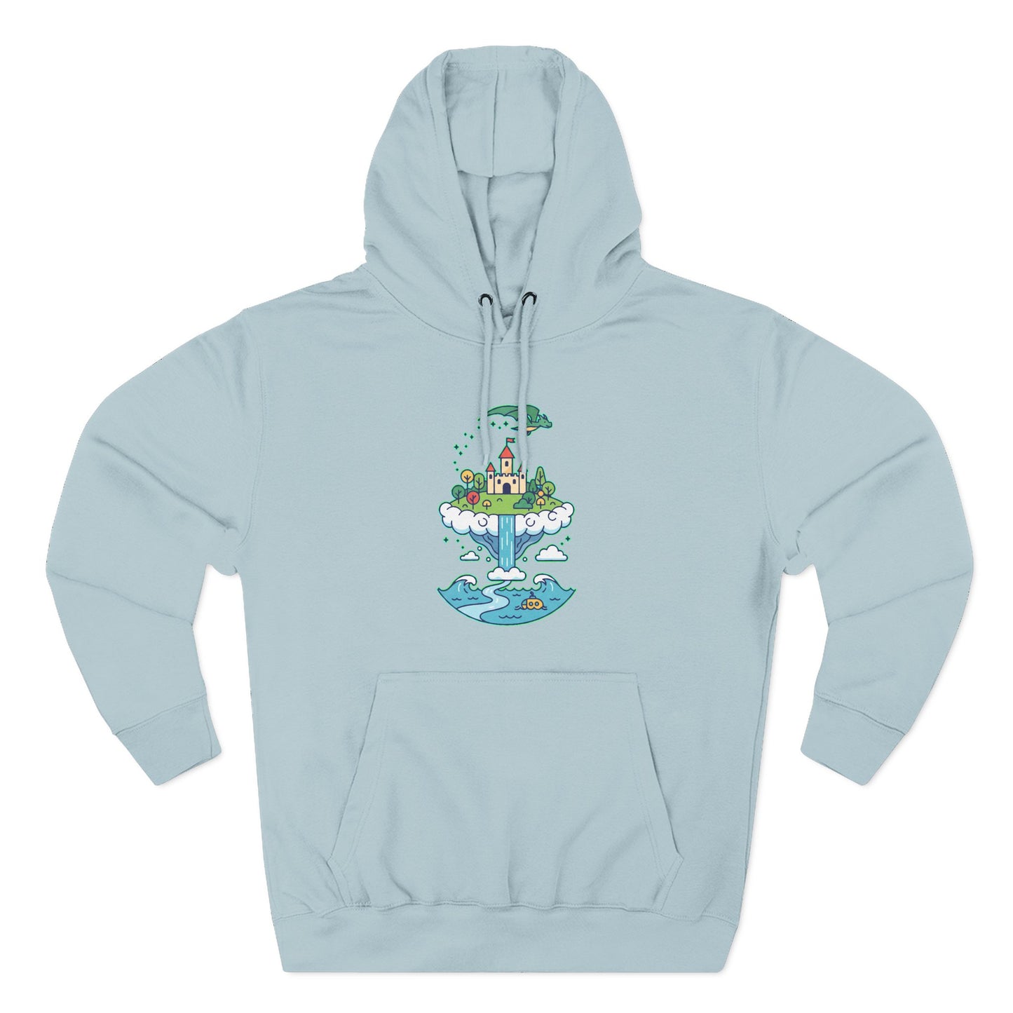 Floating Castle Dragon - Magical Fantasy Island - Hoodie