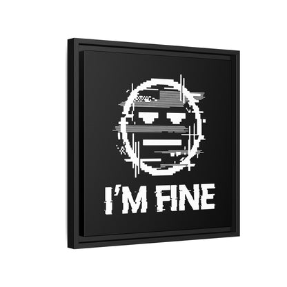 I’m Fine Glitched Smiley - Framed Canvas