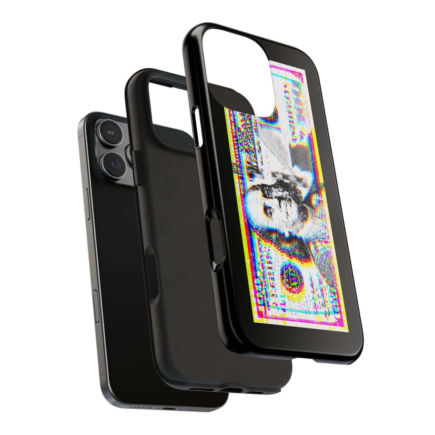 100 Dollars Bill - Neon Color Explosion - Phone Case